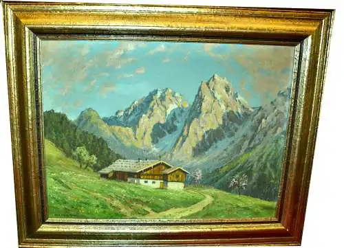 Gemälde,Öl auf Leinwand,Franz Hienl-Merre. Wilder Kaiser,Kaisertal
