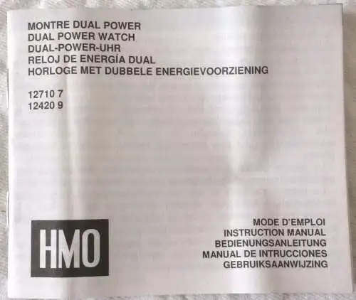 „HMO“ Solarbetriebene Quarz-Herren-Armbanduhr im Originalkarton, neu