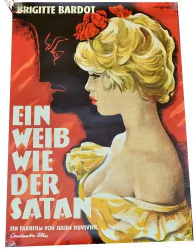 Poster/Plakat, Film, Ein Weib wie der Satan , Brigitte Bardot,1959, Italien