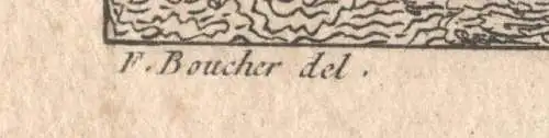 Kupferstich „PAYSAGE D'APRES NATURE“ von Quentin P. Chedel nach François Boucher