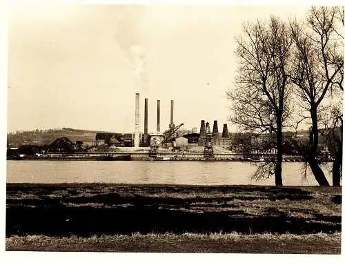 Fotografie,Zementwerk Bonn,1920,Industrie am Rhein,auf Agfa Provira Papier