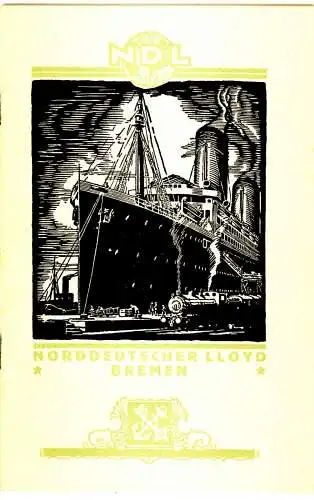 Dampfer Derfflinger,1926,Norddeutscher LLoyd Bremen,Speisekarten ,Bordbroschüre