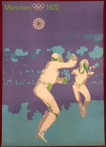 Original-Plakat Fechten für die Olympischen Spiele 1972 in München