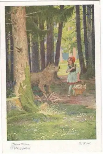 6 Ansichtskarten „Rotkäppchen“ komplett, ca. 1900 – Serie 128 3730-3735