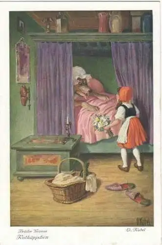 6 Ansichtskarten „Rotkäppchen“ komplett, ca. 1900 – Serie 128 3730-3735