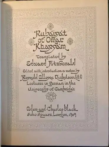 Rubaiyat of Omar Khayyām, übersetzt von Edward Fitzgerald