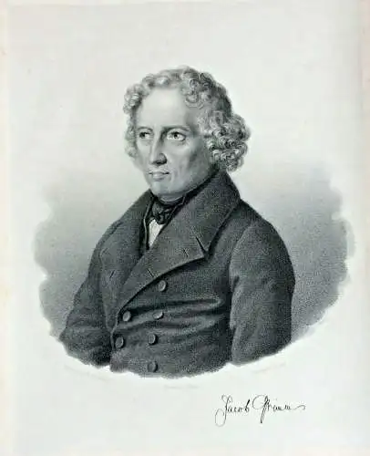 Kupferstich Portrait Jacob Grimm von Wilhelm Werner nach Karl Burggraf