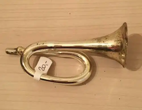 Baumschmuck,Trompete,silberfarbig,Glas,ca.1960,zum Aufhängen
