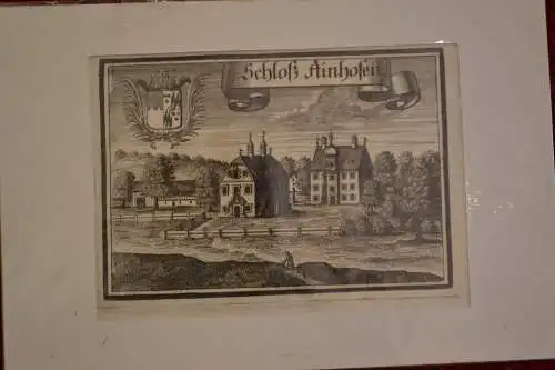 Kupferstich,17.Jhdt.,Michael Wening,Schloß Ainhofen(Maxhofen) in Bruckmühl