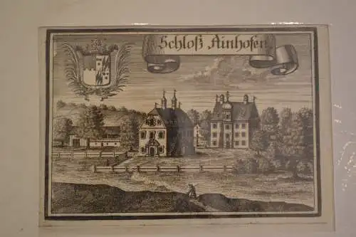 Kupferstich,17.Jhdt.,Michael Wening,Schloß Ainhofen(Maxhofen) in Bruckmühl