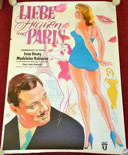 Filmplakat,1958, Liebe,. Frauen und Paris,83,7 x 59,3 cm