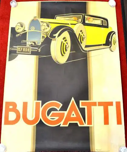 Werbeplakat Bugatti,95 x 69,3 cm,1930. Paris 1960,bez. Rene Vincent