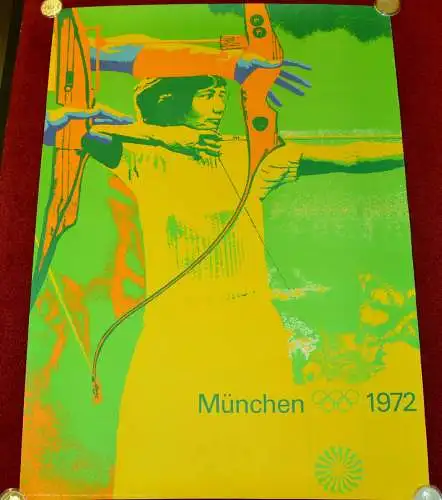 Plakat,Poster,Olympiade München 1972 Olympia,Bogenschiessen ,84 x 59,5 cm