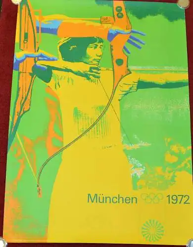 Plakat,Poster,Olympiade München 1972 Olympia,Bogenschiessen ,84 x 59,5 cm