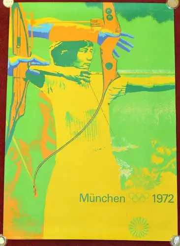 Plakat,Poster,Olympiade München 1972 Olympia,Bogenschiessen ,84 x 59,5 cm