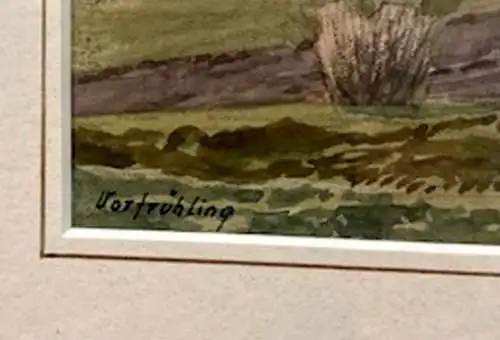 Aquarell,sign.Julius Held München,Vorfrühling,gerahmt,ca. 1930