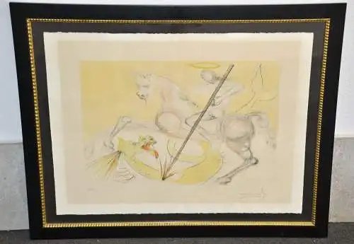 Salvador Dali, St.Georges et le Drache,Drypoint Radierung a.Papier,21/150