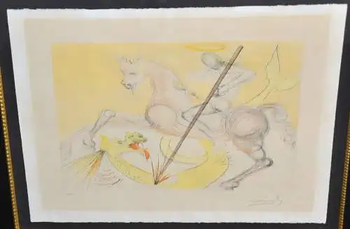 Salvador Dali, St.Georges et le Drache,Drypoint Radierung a.Papier,21/150