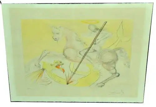 Salvador Dali, St.Georges et le Drache,Drypoint Radierung a.Papier,21/150