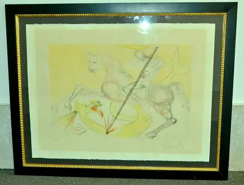 Salvador Dali, St.Georges et le Drache,Drypoint Radierung a.Papier,21/150