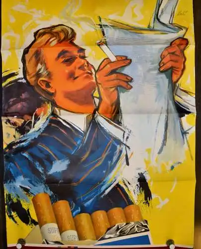 Plakat,Zigarettenreklame,Super Filter,Mann,ca.1960,deutsch,119,5 x 83,5 cm