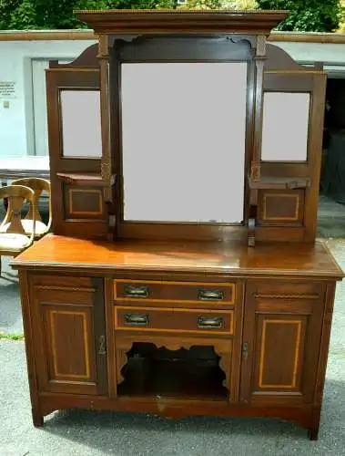 Möbel,Antiquität,Sideboard,Großbritannien,Mahagoni,Spiegel,2. Hälfte 19. Jhdt