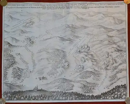 Landkarte,Schlacht bei Jankau(Jankow)1645,Böhmen