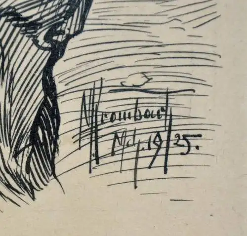 Tuschfederzeichnung,Paul Krombach,sign.,fliegende Blätter ,ca.1925