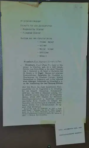 Tuschfederzeichnung,Paul Krombach,sign.,fliegende Blätter ,ca.1925