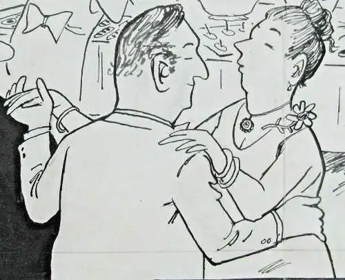 Original-Tuschezeichnung – Cartoon von Alexander Knuth, 1950er Jahre