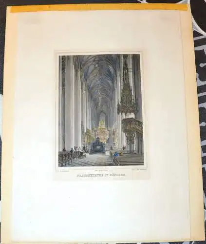 2 Stahlstiche, kol.,München ,Frauenkirche+s/w ,Nürnberg,Sebaldskirche