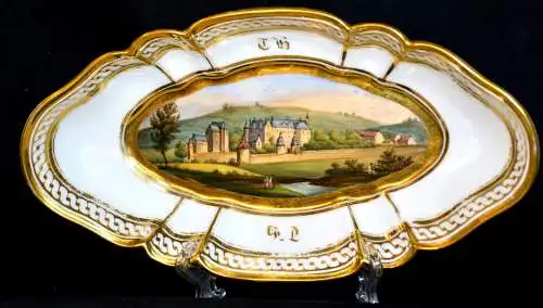 Paris, bemalte Schale,Ansicht eines Chateau´s,ca.1850