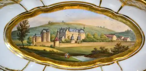 Paris, bemalte Schale,Ansicht eines Chateau´s,ca.1850