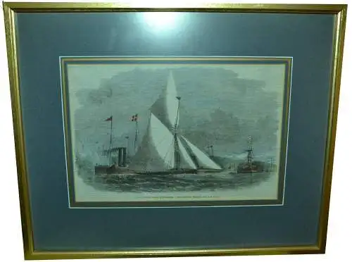 Stahlstich, koloriert,gerahmt , Unsigniert (15 June 1861). 15.5 x 24.0cm