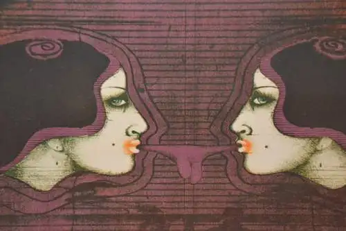 Lithografie, Paul WUNDERLICH - Bubble Gum,Surrealismus, 1967