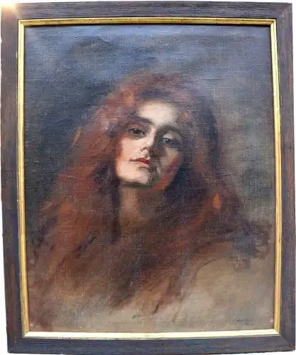 Portrait einer jungen rothaarigen Schönheit,Öl a. Leinwand, bez. F.v.Stuck 1904