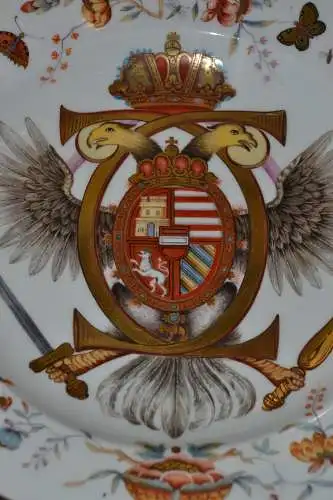 Chinaporzellan,Jingdezhen Teller, Ming Dynastie, mit Wappen Kaiser Karl VI