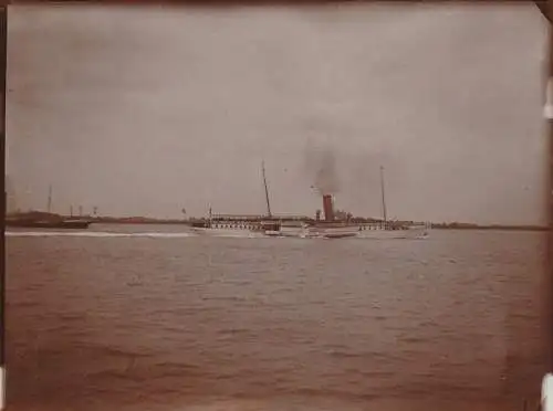 Fotografie, s/w,Dampfer Prinzessin Heinrich, Juni 1914,Hamburg Cuxhafen