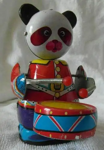 Blechspielzeug,Trommelnder Pandabär im Originalkarton,China