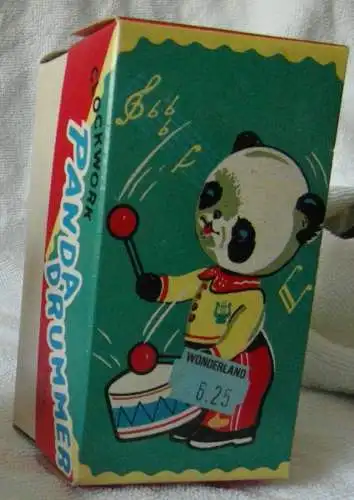 Blechspielzeug,Trommelnder Pandabär im Originalkarton,China
