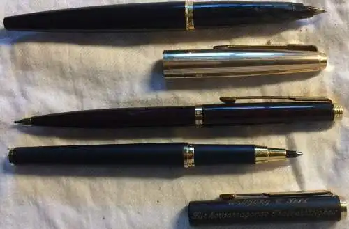 Füller, Kugelschreiber, Drehbleistift von PARKER nicht funktionsgeprüft