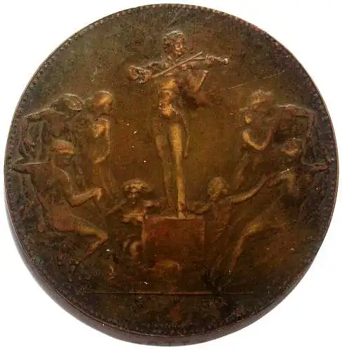 Medaille aus Kupfer zur Enthüllung des Johann-Strauss-Denkmals in Wien 1921