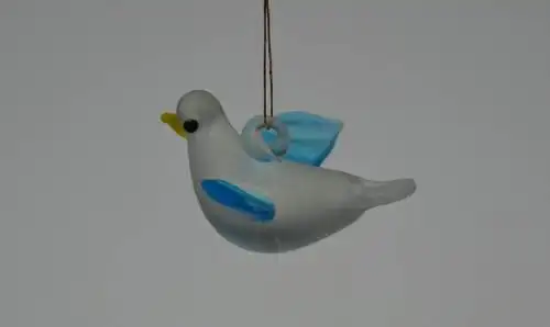 Christbaumschmuck, 5 Singvögel aus Glas, mundgeblasen,20.Jhdt.
