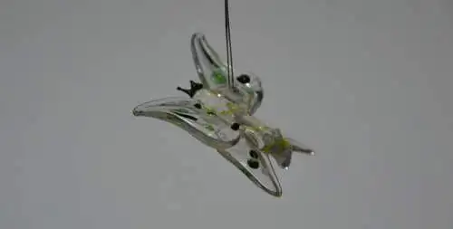 Christbaumschmuck, 4 Schmetterlinge aus Glas, mundgeblasen,20.Jhdt.