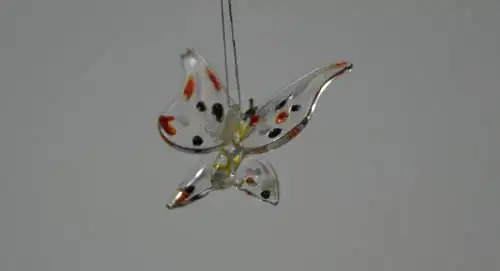 Christbaumschmuck, 4 Schmetterlinge aus Glas, mundgeblasen,20.Jhdt.
