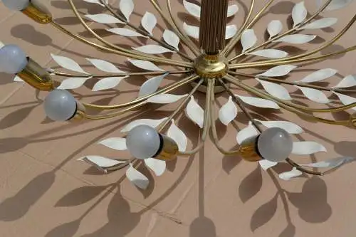 Deckenlampe, floral, Vereinigte Werkstätten München, 14 flammig, 1957