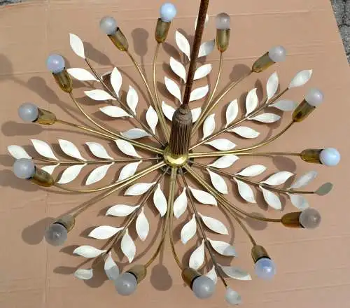 Deckenlampe, floral, Vereinigte Werkstätten München, 14 flammig, 1957