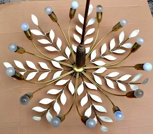 Deckenlampe, floral, Vereinigte Werkstätten München, 14 flammig, 1957
