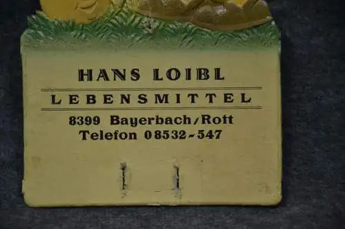 Werbeschild, Loibl, Bayerbach, Karton, Relief