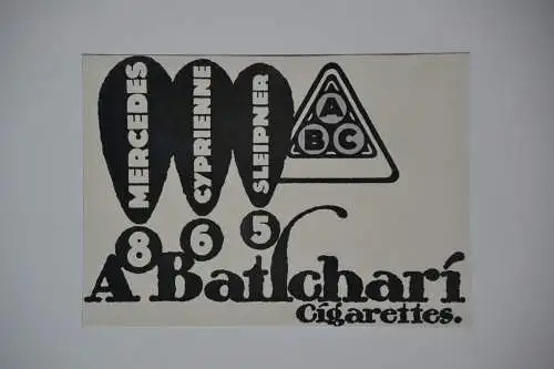 Werbeplakat, Druck,Batschari Cigarettes